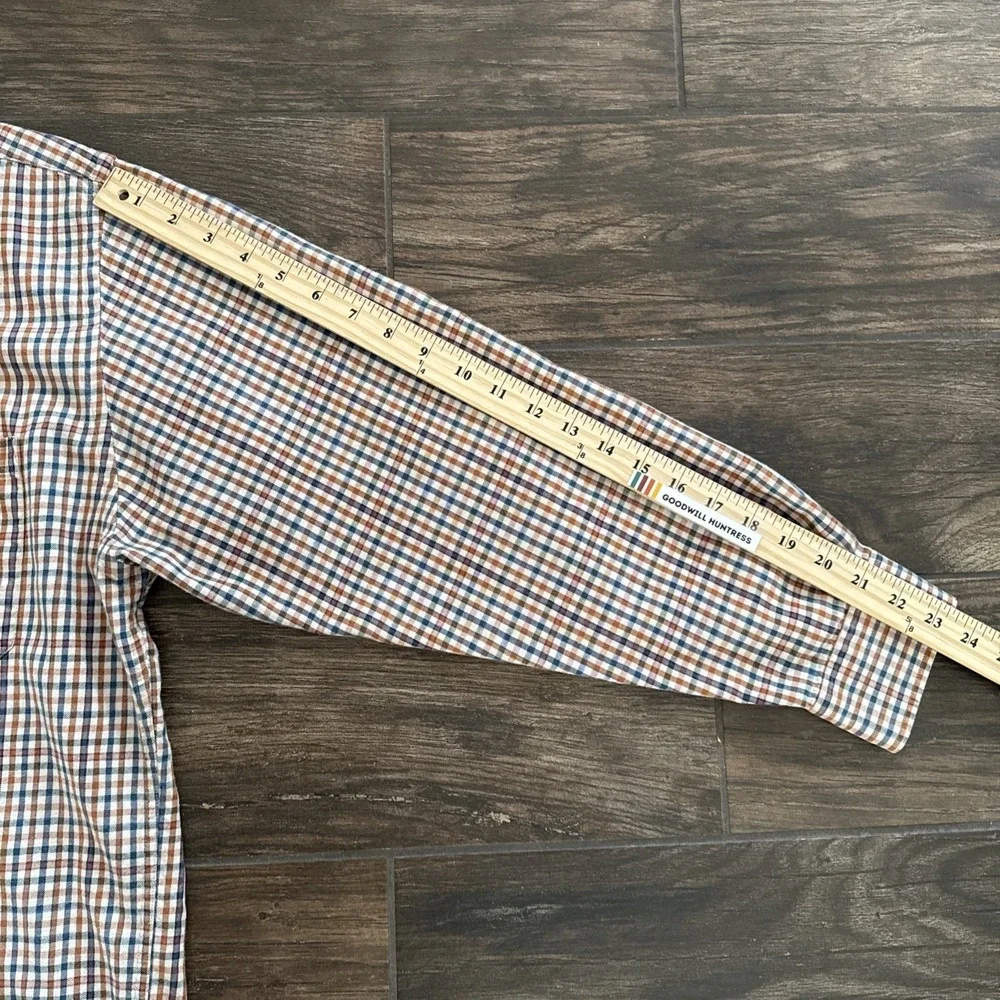 Pendleton Shirt Men L Merino Wool Pima Cotton Plaid Canterbury Cloth Button Down - Picture 6 of 8